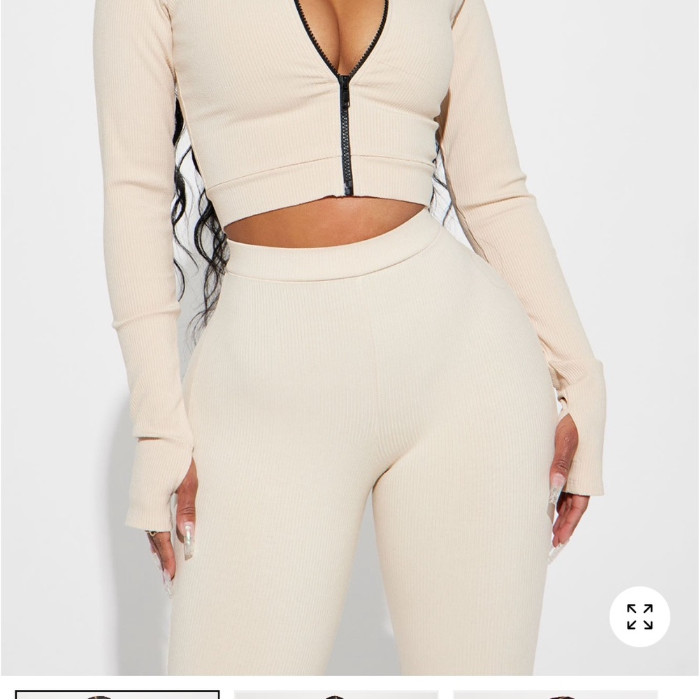 Fashion Nova Cream Leggings